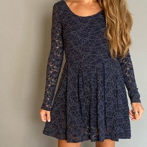 Free People lace blue dress - long sleeve
